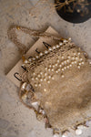Golden pearl flat potli bag