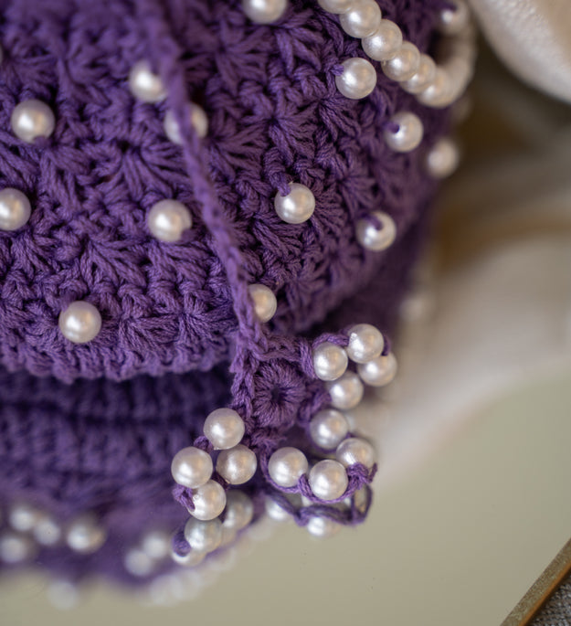 Purple pearl potli bag