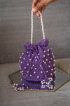 Purple pearl potli bag