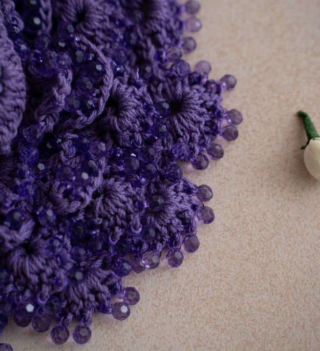 Purple crystal Gopal ji's dress