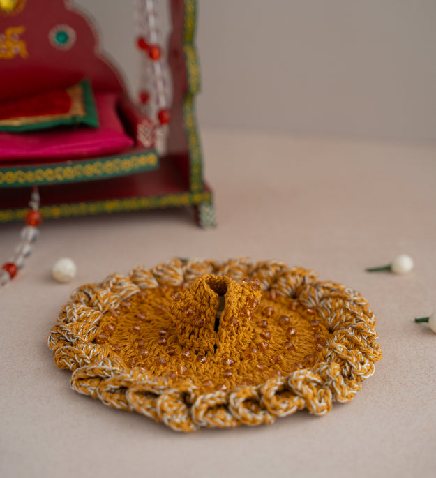 Mustard yellow crystal Gopal ji's dress