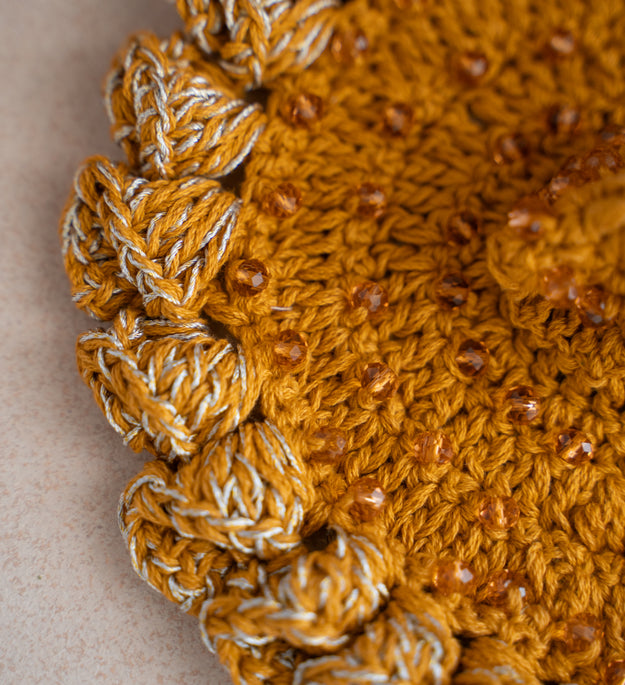 Mustard yellow crystal Gopal ji's dress