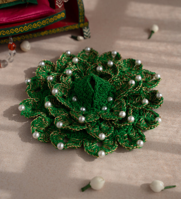 Green petals Gopal ji's dress