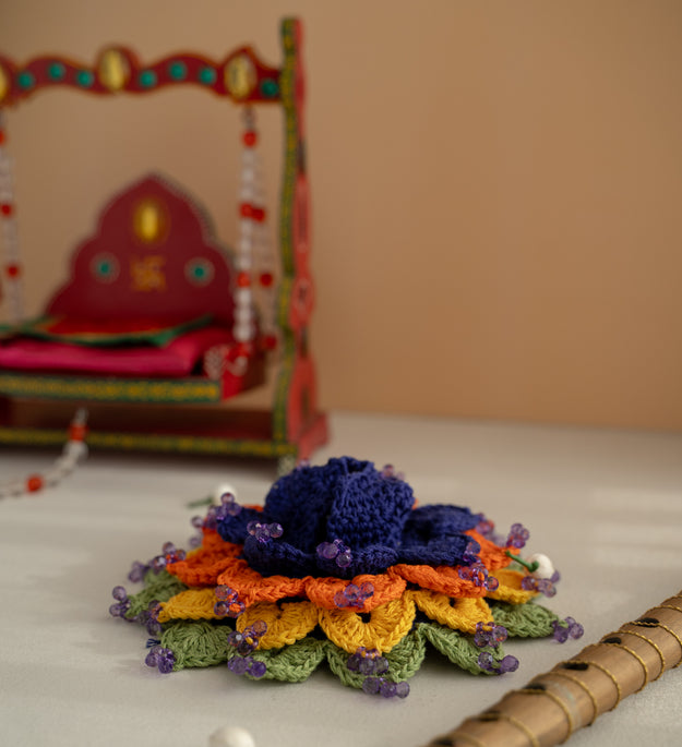 Multi colour crystal Gopal ji's dress