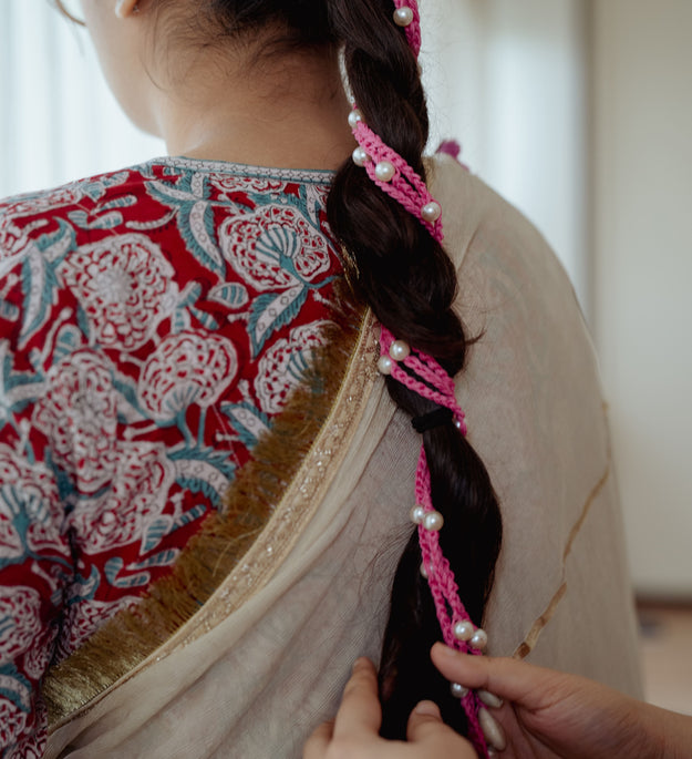 Pink air crochet string
