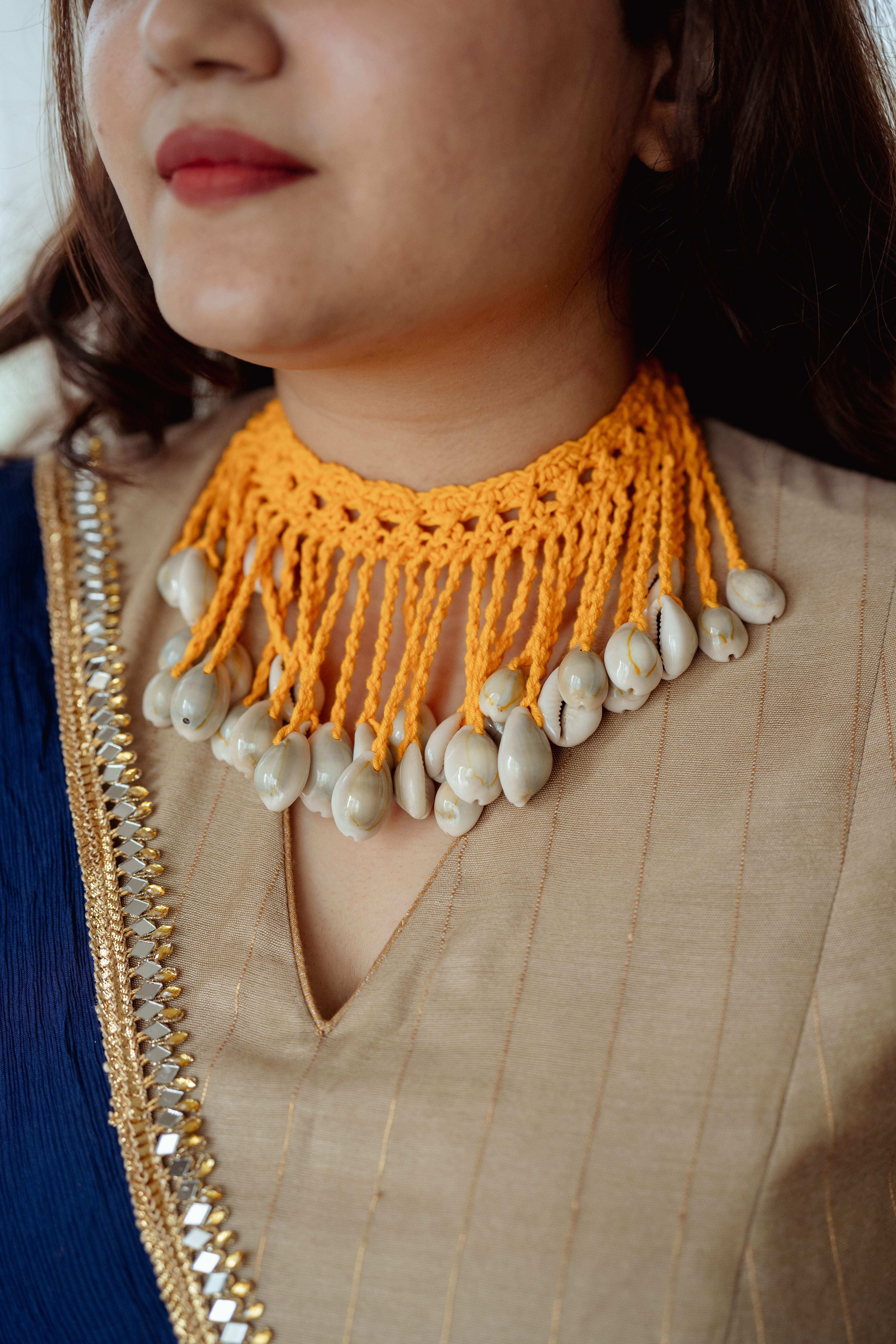 Yellow kodi choker necklace
