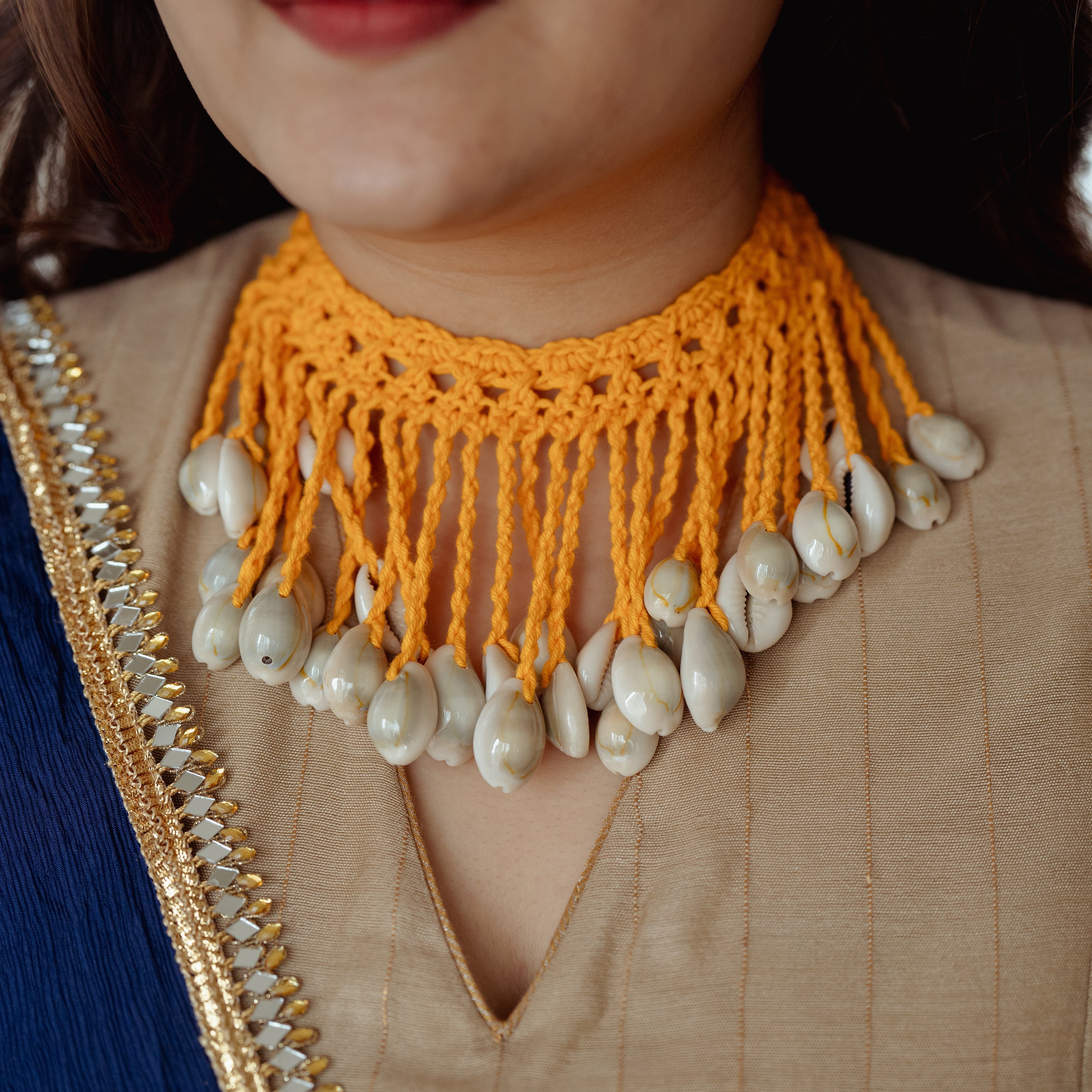 Yellow kodi choker necklace