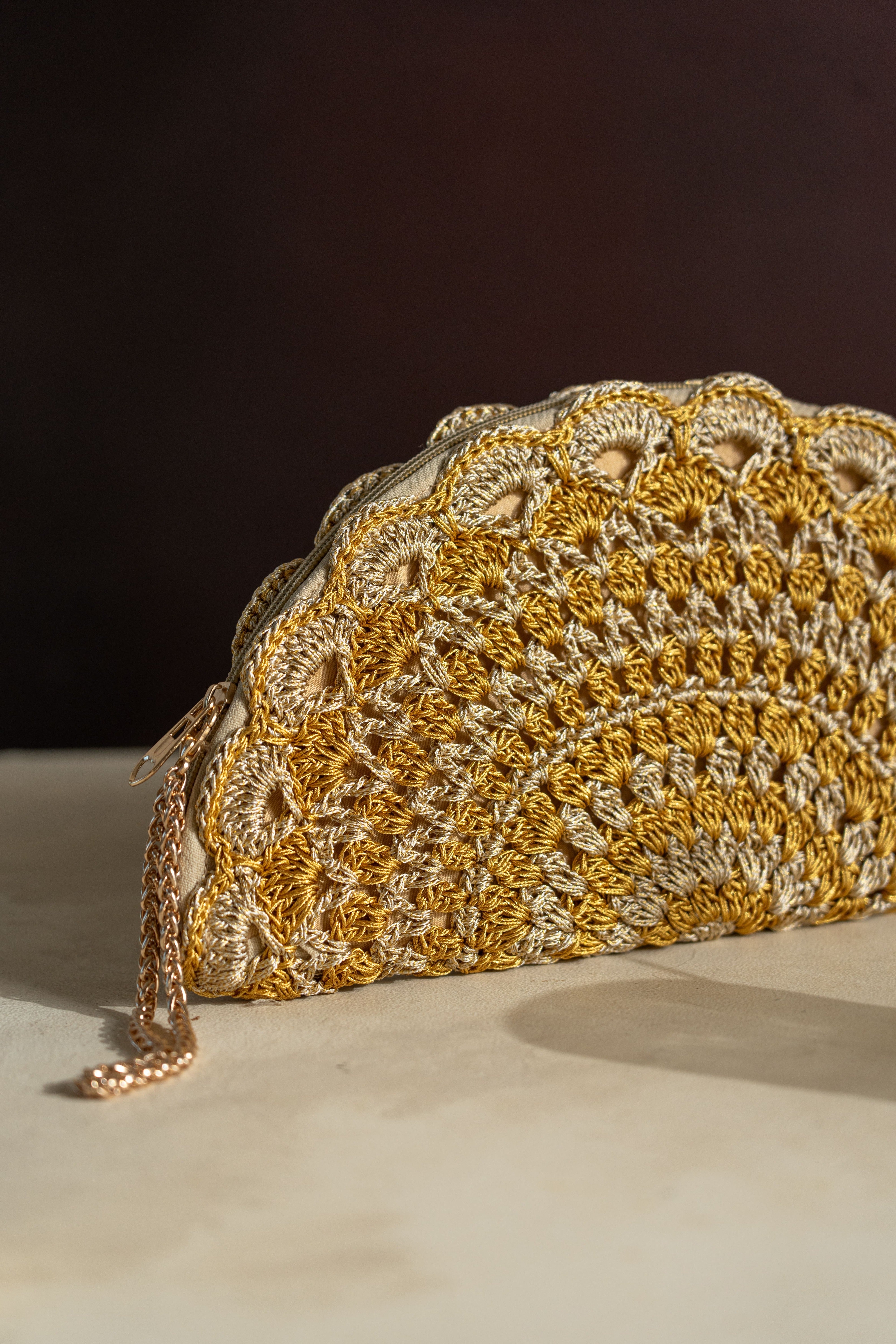 Shimmer Semi circle purse