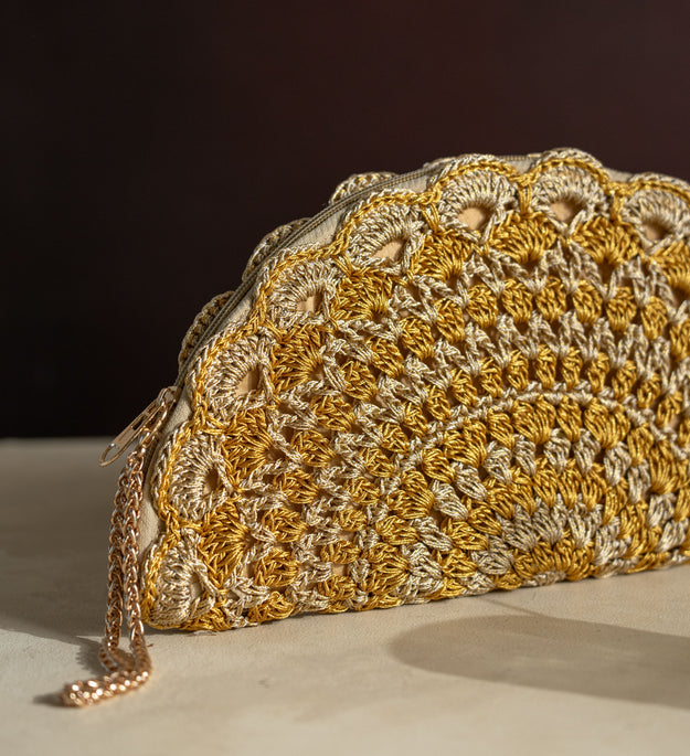 Shimmer Semi circle purse