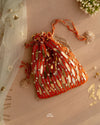 Orange crochet potli bag