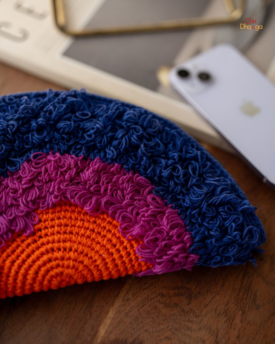Shades of summer semi circle purse