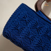 Royal blue crochet handbag