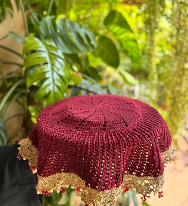 Maroon crystal thal cover