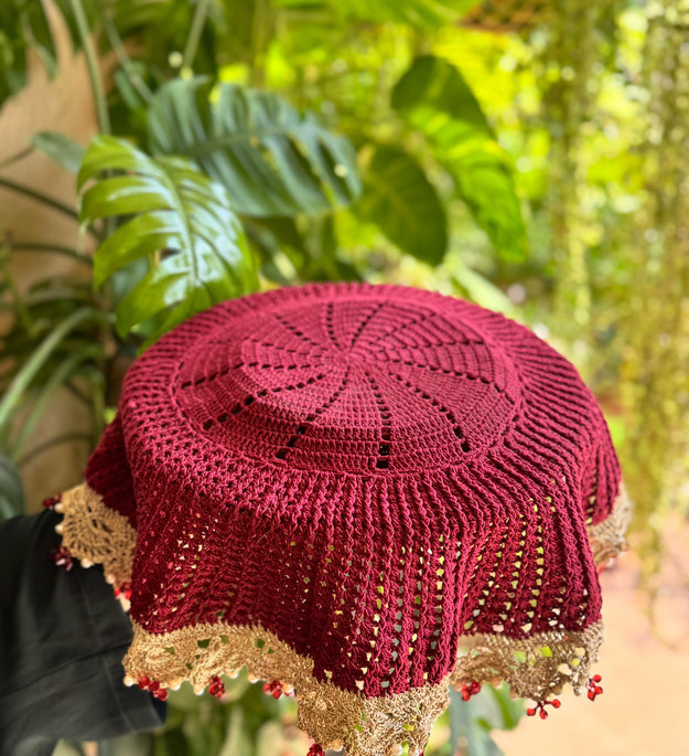 Maroon crystal thal cover