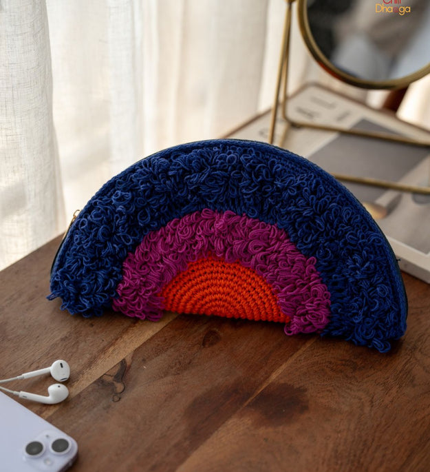 Shades of summer semi circle purse