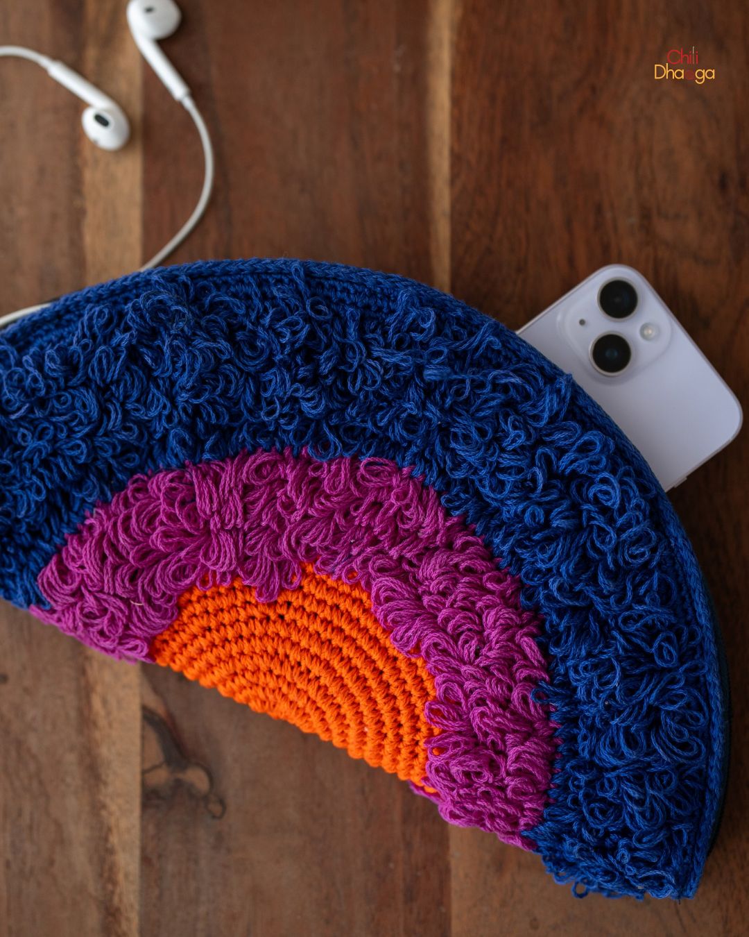 Shades of summer semi circle purse